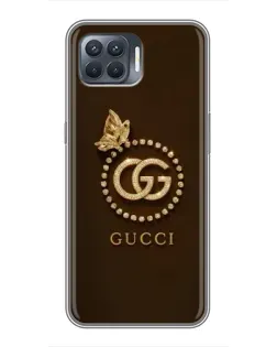 Чехол для OPPO Reno 4 Lite с картинкой «Gucci — золотая бабочка»
