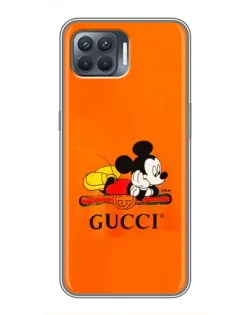 Чехол для OPPO Reno 4 Lite с картинкой «Микки Маус Gucci — оранж»