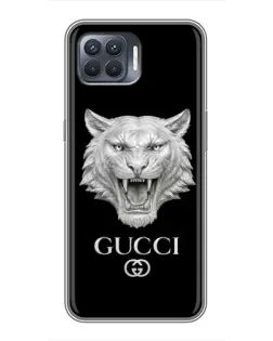 Чехол для OPPO Reno 4 Lite с картинкой «Gucci — серебряный лев»