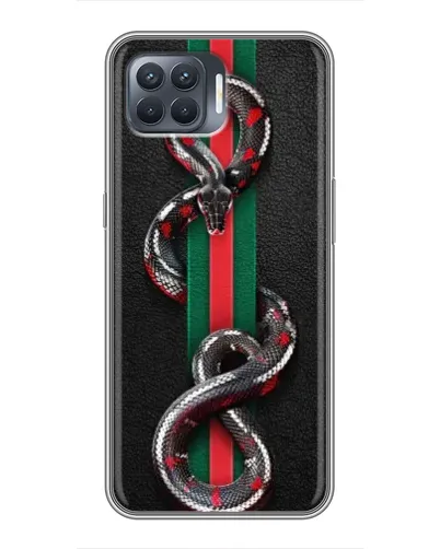 Чехол для OPPO Reno 4 Lite с картинкой «Gucci — змея на полосе» Чехол для OPPO Reno 4 Lite с картинкой «Gucci — змея на полосе»