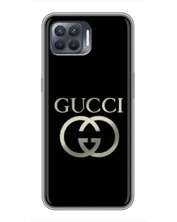 Чехол для OPPO Reno 4 Lite с картинкой «Gucci — золото на черном»