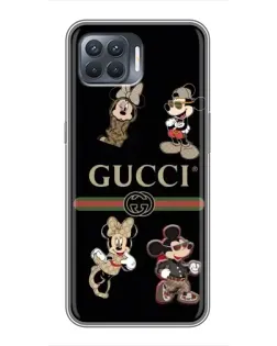 Чехол для OPPO Reno 4 Lite с картинкой «Gucci — герои Disney и монограмма»