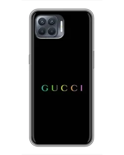 Чехол для OPPO Reno 4 Lite с картинкой «Gucci — неоновый минимализм»