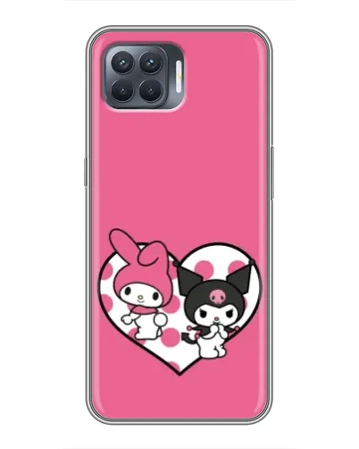 Чехол для OPPO Reno 4 Lite с картинкой «Kuromi и My Melody»