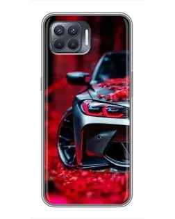 Чехол для OPPO Reno 4 Lite с картинкой «Спортивная BMW и цветы» Чехол для OPPO Reno 4 Lite с картинкой «Спортивная BMW и цветы»