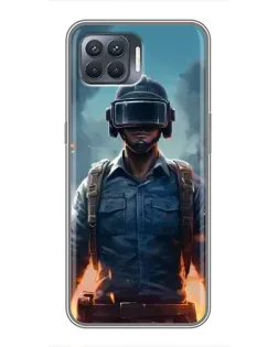 Чохол для OPPO Reno 4 Lite з картинкою «PUBG — реалістичний герой»