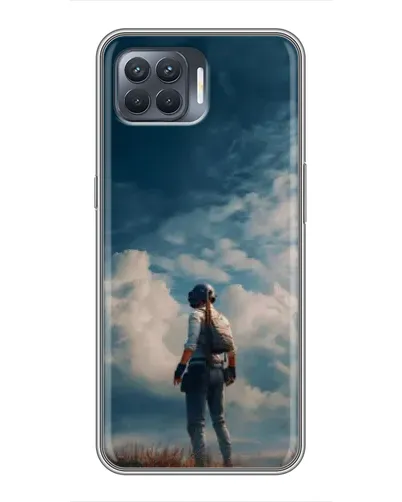 Чохол для OPPO Reno 4 Lite з картинкою «Герой PUBG на скелі»