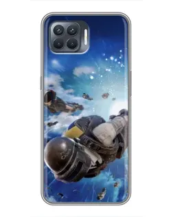 Чохол для OPPO Reno 4 Lite з картинкою «Десант PUBG — стрибок»