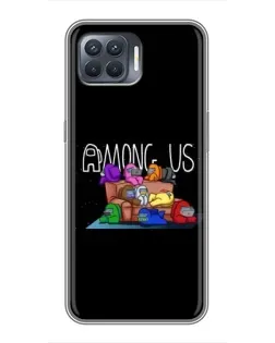 Чехол для OPPO Reno 4 Lite с картинкой «Логотип Among Us» Чехол для OPPO Reno 4 Lite с картинкой «Логотип Among Us»