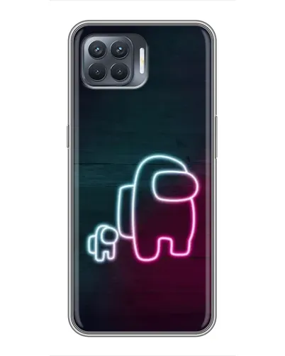 Чохол для OPPO Reno 4 Lite з картинкою «Among Us неон-арт»
