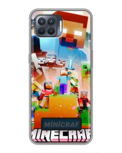 Чехол для OPPO Reno 4 Lite с картинкой «Minecraft герои игры»