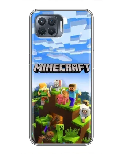 Чехол для OPPO Reno 4 Lite с картинкой «Minecraft классический мир»