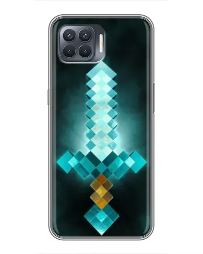 Чехол для OPPO Reno 4 Lite с картинкой «Алмазный меч неон»