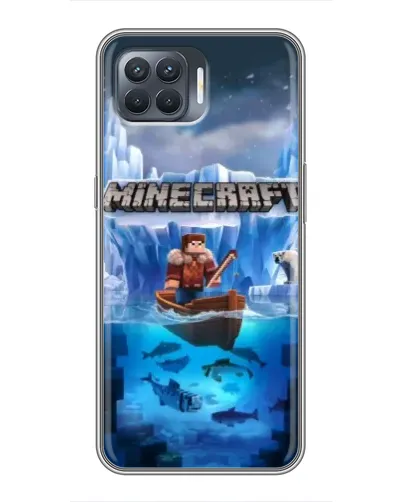 Чехол для OPPO Reno 4 Lite с картинкой «Minecraft ледяной мир»