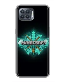 Чехол для OPPO Reno 4 Lite с картинкой «Minecraft Diamond лого» Чехол для OPPO Reno 4 Lite с картинкой «Minecraft Diamond лого»