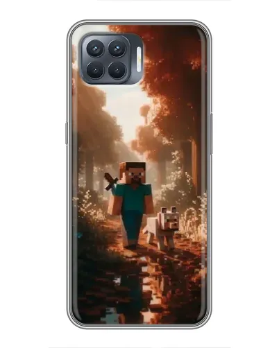 Чехол для OPPO Reno 4 Lite с картинкой «Стив в лесу»