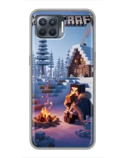 Чехол для OPPO Reno 4 Lite с картинкой «Зимний Minecraft» Чехол для OPPO Reno 4 Lite с картинкой «Зимний Minecraft»