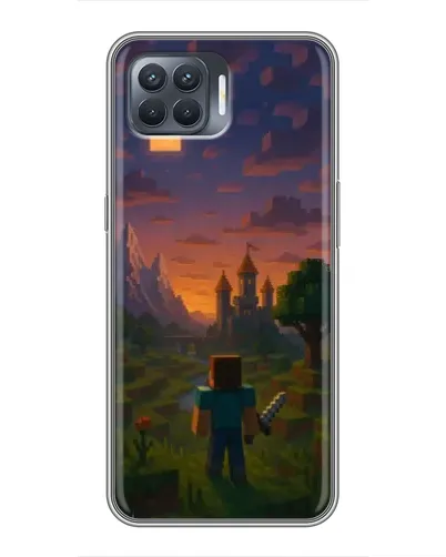 Чехол для OPPO Reno 4 Lite с картинкой «Стив у башни»