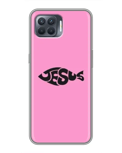 Чехол для OPPO Reno 4 Lite с картинкой «Розовый символ  Jesus»