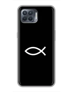 Чехол для OPPO Reno 4 Lite с картинкой «Символ рыбы Jesus»