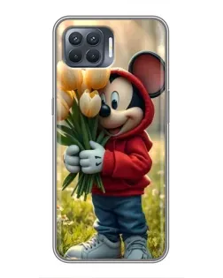 Чохол для OPPO Reno 4 Lite з картинкою «Міккі з тюльпанами» Чохол для OPPO Reno 4 Lite з картинкою «Міккі з тюльпанами»
