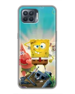 Чехол для OPPO Reno 4 Lite с картинкой «Спанч Боб победитель»