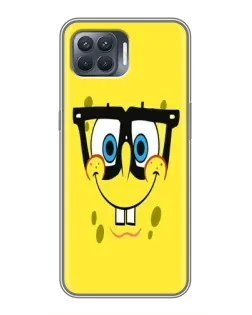 Чехол для OPPO Reno 4 Lite с картинкой «Минималистичный Спанч Боб»