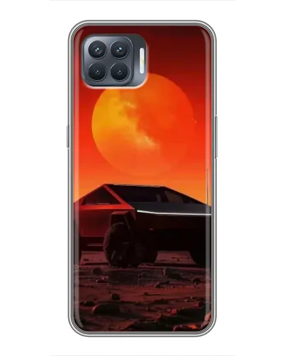 Чехол для OPPO Reno 4 Lite с картинкой «Cybertruck на Марсе»