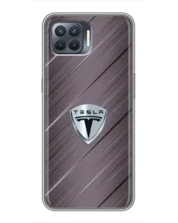 Чехол для OPPO Reno 4 Lite с картинкой «Металлическая текстура Tesla» Чехол для OPPO Reno 4 Lite с картинкой «Металлическая текстура Tesla»