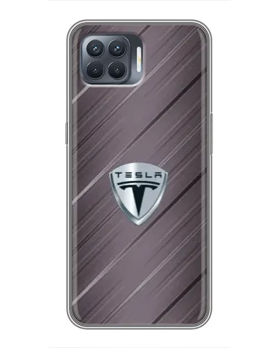 Чехол для OPPO Reno 4 Lite с картинкой «Металлическая текстура Tesla»