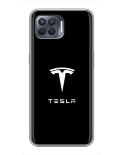 Чехол для OPPO Reno 4 Lite с картинкой «Tesla White Logo» Чехол для OPPO Reno 4 Lite с картинкой «Tesla White Logo»