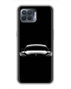 Чехол для OPPO Reno 4 Lite с картинкой «Фары Tesla Night» Чехол для OPPO Reno 4 Lite с картинкой «Фары Tesla Night»