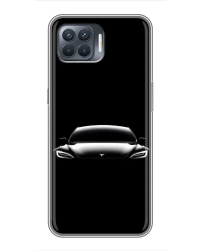 Чехол для OPPO Reno 4 Lite с картинкой «Фары Tesla Night»
