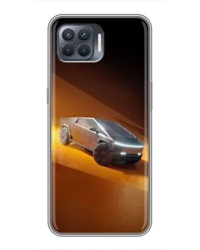 Чехол для OPPO Reno 4 Lite с картинкой «Cybertruck в пустыне»