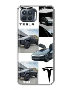 Чехол для OPPO Reno 4 Lite с картинкой «Коллаж Cybertruck Tesla» Чехол для OPPO Reno 4 Lite с картинкой «Коллаж Cybertruck Tesla»