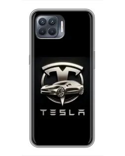 Чехол для OPPO Reno 4 Lite с картинкой «Tesla — серебристое авто» Чехол для OPPO Reno 4 Lite с картинкой «Tesla — серебристое авто»