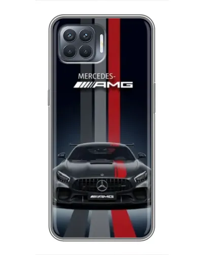 Чехол для OPPO Reno 4 Lite с картинкой «Mercedes — белый карбон»