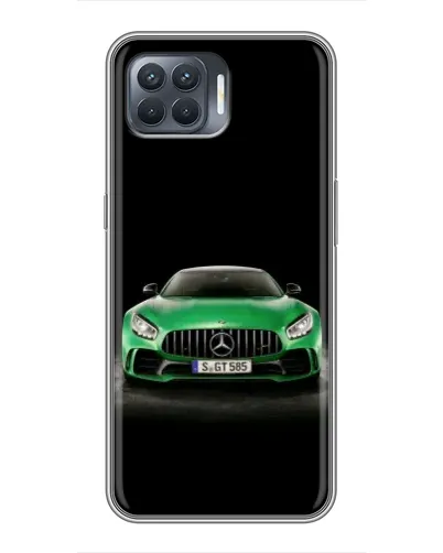 Чехол для OPPO Reno 4 Lite с картинкой «Mercedes — неоновый лого»