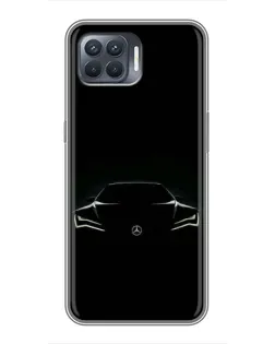 Чехол для OPPO Reno 4 Lite с картинкой «Mercedes — силуэт авто» Чехол для OPPO Reno 4 Lite с картинкой «Mercedes — силуэт авто»