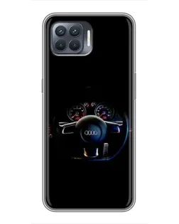 Чехол для OPPO Reno 4 Lite с картинкой «Салон Audi — руль» Чехол для OPPO Reno 4 Lite с картинкой «Салон Audi — руль»