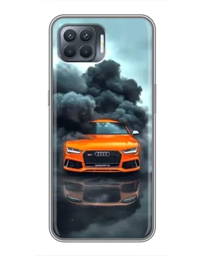 Чехол для OPPO Reno 4 Lite с картинкой «Audi в облаках дыма»