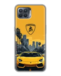 Чехол для OPPO Reno 4 Lite с картинкой «Желтый Lamborghini город» Чехол для OPPO Reno 4 Lite с картинкой «Желтый Lamborghini город»