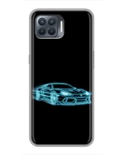 Чехол для OPPO Reno 4 Lite с картинкой «Неоновый контур Lamborghini» Чехол для OPPO Reno 4 Lite с картинкой «Неоновый контур Lamborghini»