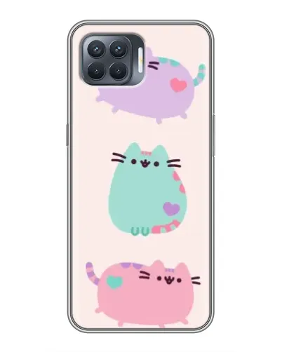 Чохол для OPPO Reno 4 Lite з картинкою «Pusheen тріо» Чохол для OPPO Reno 4 Lite з картинкою «Pusheen тріо»