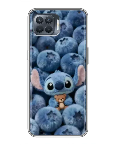 Чехол для OPPO Reno 4 Lite с картинкой «Стич и голубика»