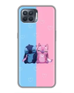 Чехол для OPPO Reno 4 Lite с картинкой «Stitch и Angel Love» Чехол для OPPO Reno 4 Lite с картинкой «Stitch и Angel Love»