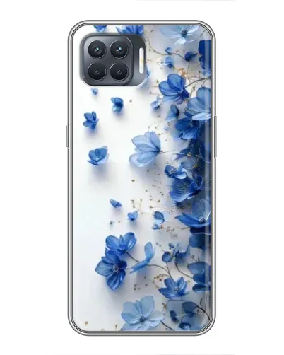 Чехол для OPPO Reno 4 Lite с картинкой «Голубой цветочный каскад»