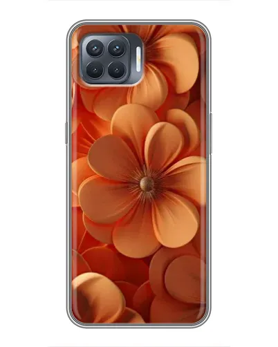 Чехол для OPPO Reno 4 Lite с картинкой «Оранжевый макро цветок»