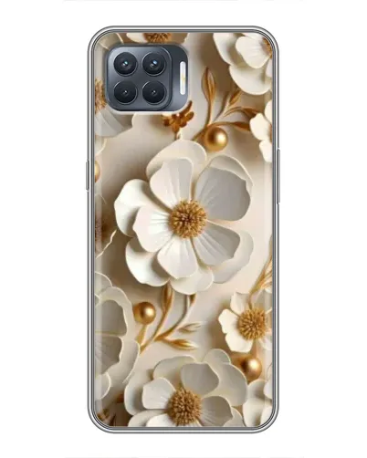 Чехол для OPPO Reno 4 Lite с картинкой «Белие бумажние  цвети»