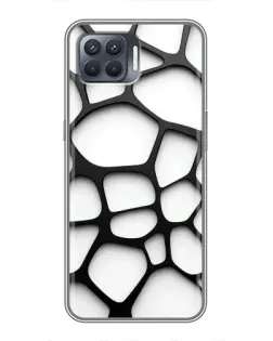 Чехол для OPPO Reno 4 Lite с картинкой «Белая объемная сетка» Чехол для OPPO Reno 4 Lite с картинкой «Белая объемная сетка»